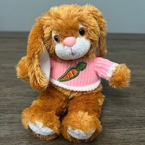 Kids Of‎ America Bunny Rabbit Brown Shirt Carrot Plush Easter 9"